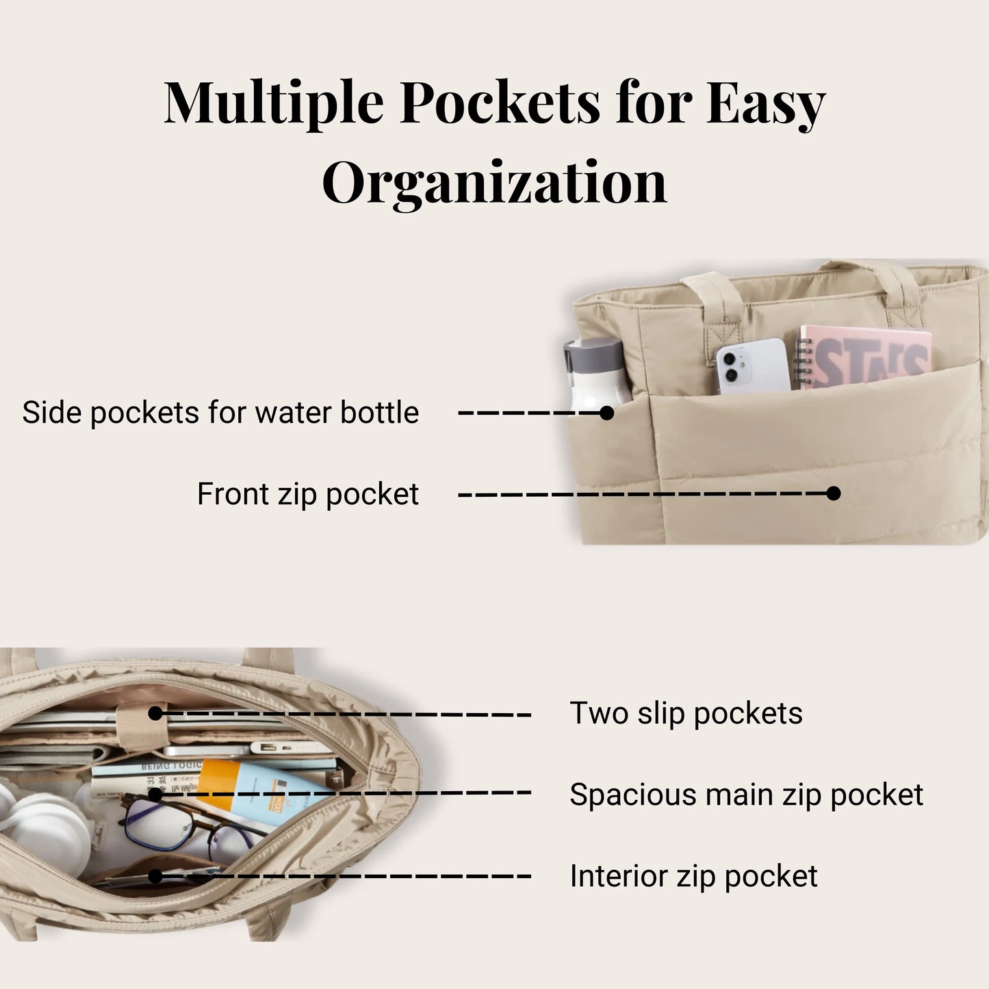 Cloudy - The Roomy Puffy Tote Bag