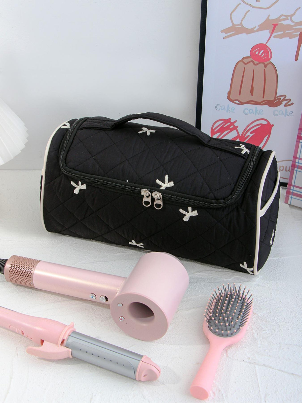 Quilted Hair Tool Organizer Bag