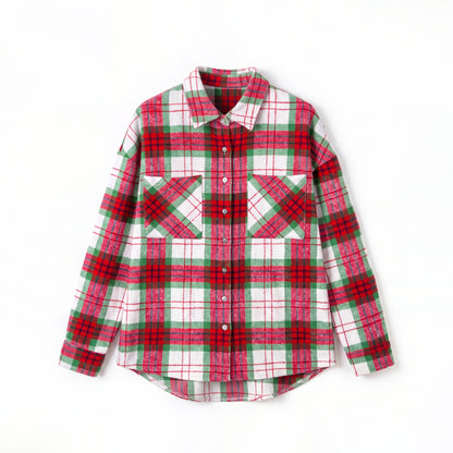 Red Plaid oversized flannel shacket
