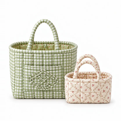 Sage Gingham Quilty with a Cream Ditsy Mini Quilty