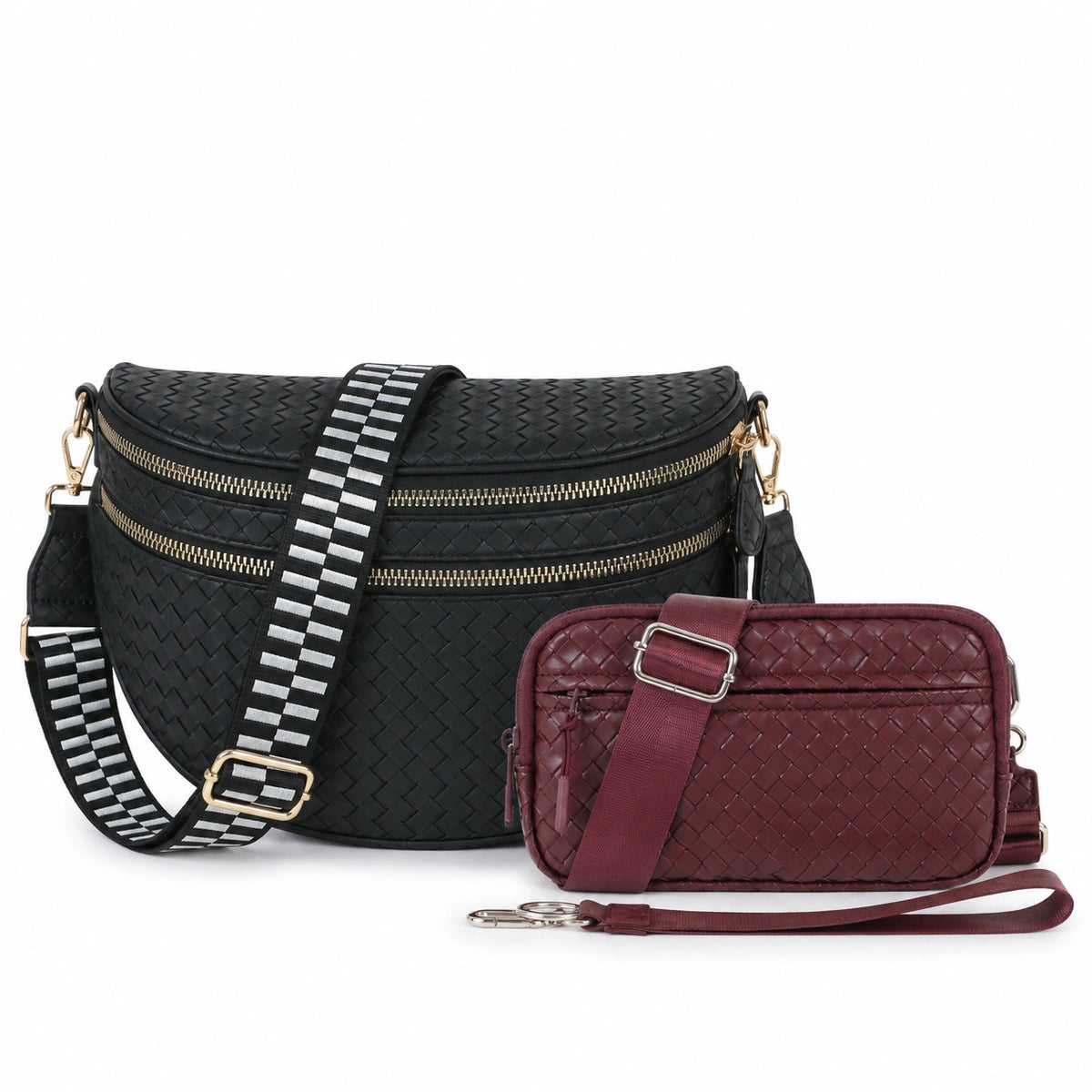 Woven duo — 02-solid-black-burgundy — approved 2026-09-18