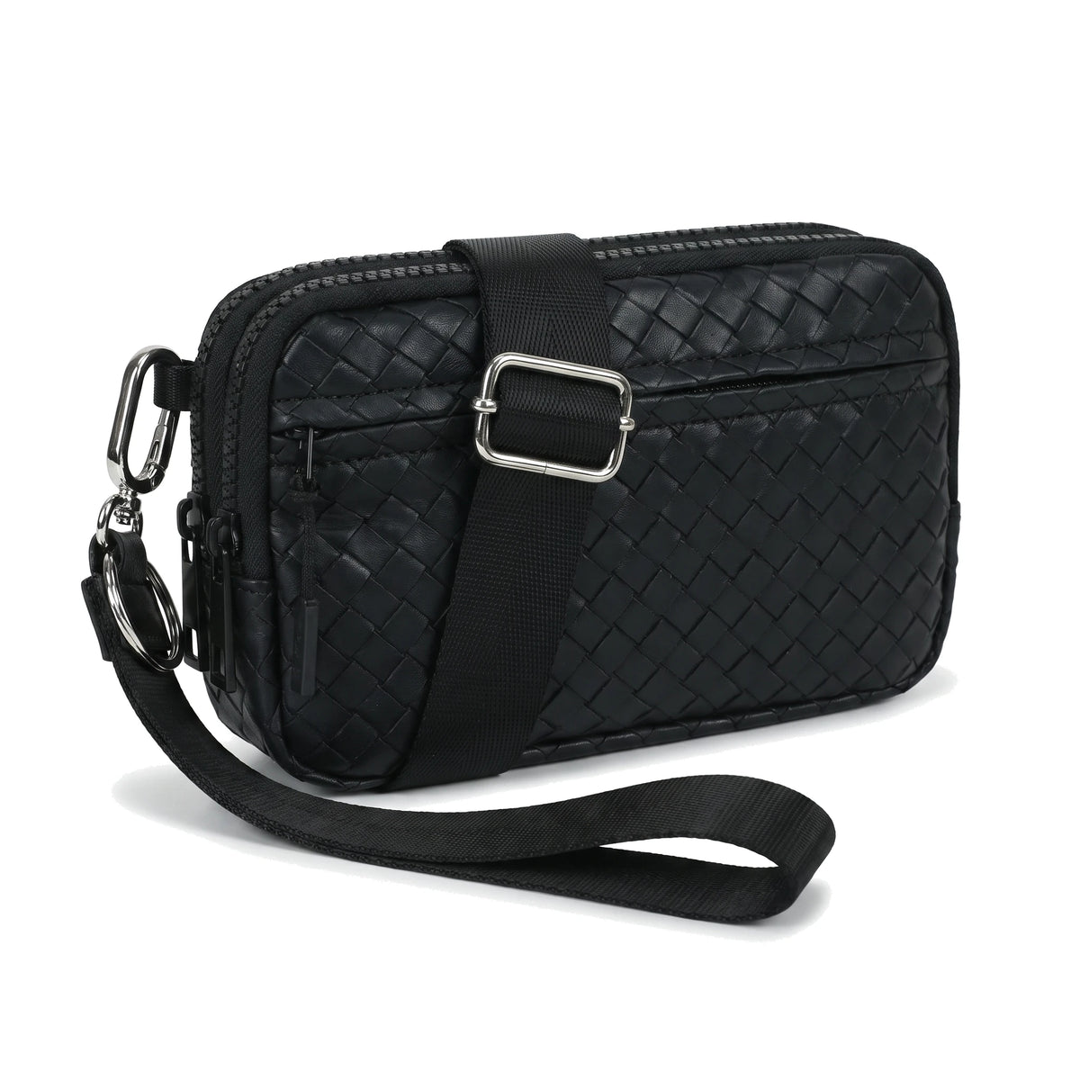 Statshy – Woven Leather Crossbody Wallet
