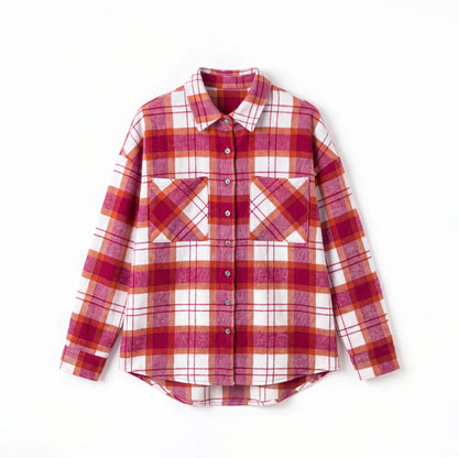 Pink Plaid oversized flannel shacket
