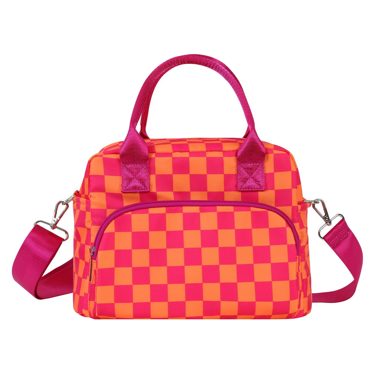 Checkered Hot Pink and Orange