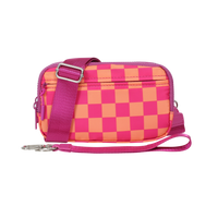 Checkered Hot Pink and Orange