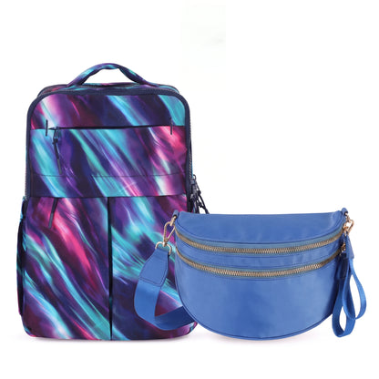 The Pack & Sling Duo — Minimax Aurora + GoFree Solid Blue