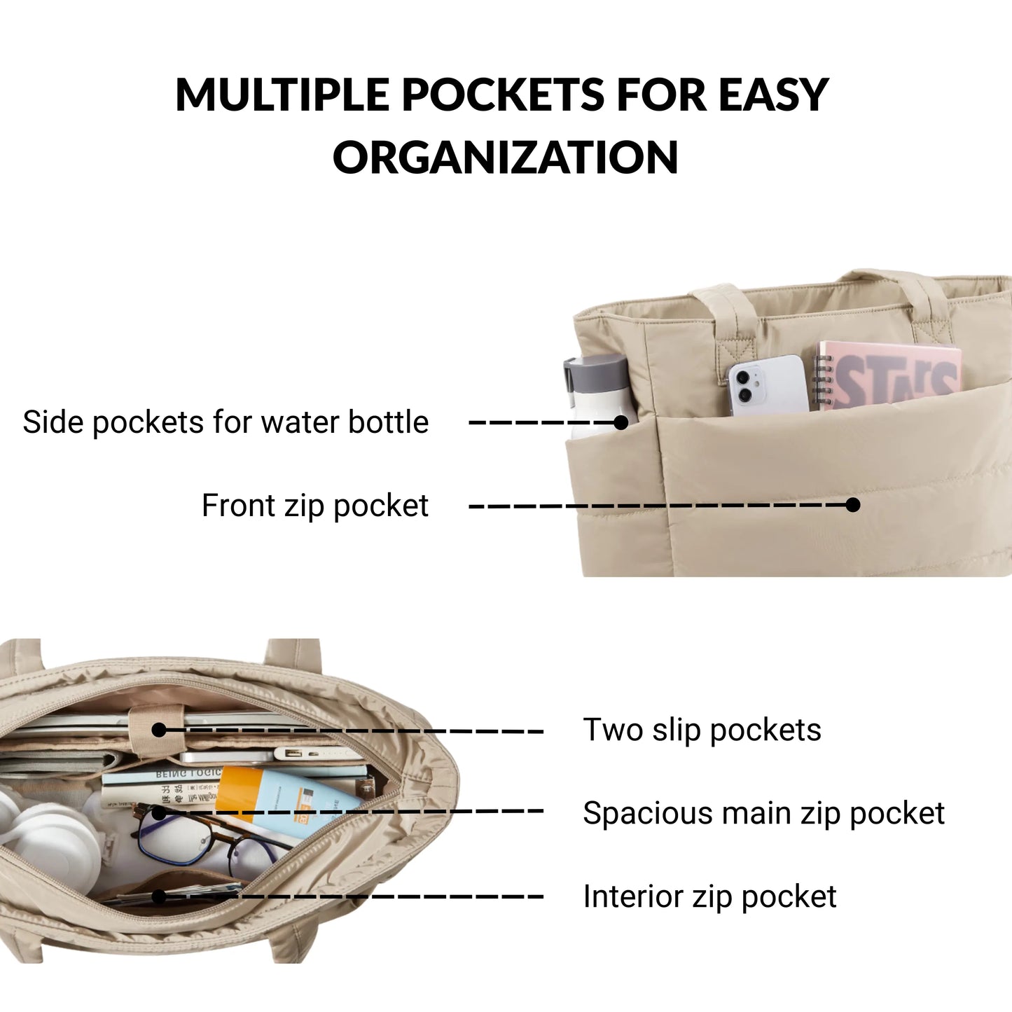 Cloudy - The Roomy Puffy Tote Bag