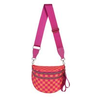 Checkered Hot Pink and Orange
