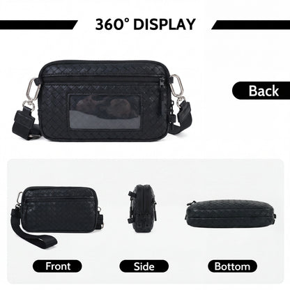 Statshy – Woven Leather Crossbody Wallet