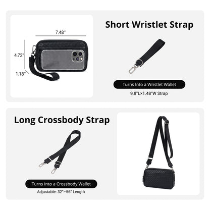 Statshy – Woven Leather Crossbody Wallet
