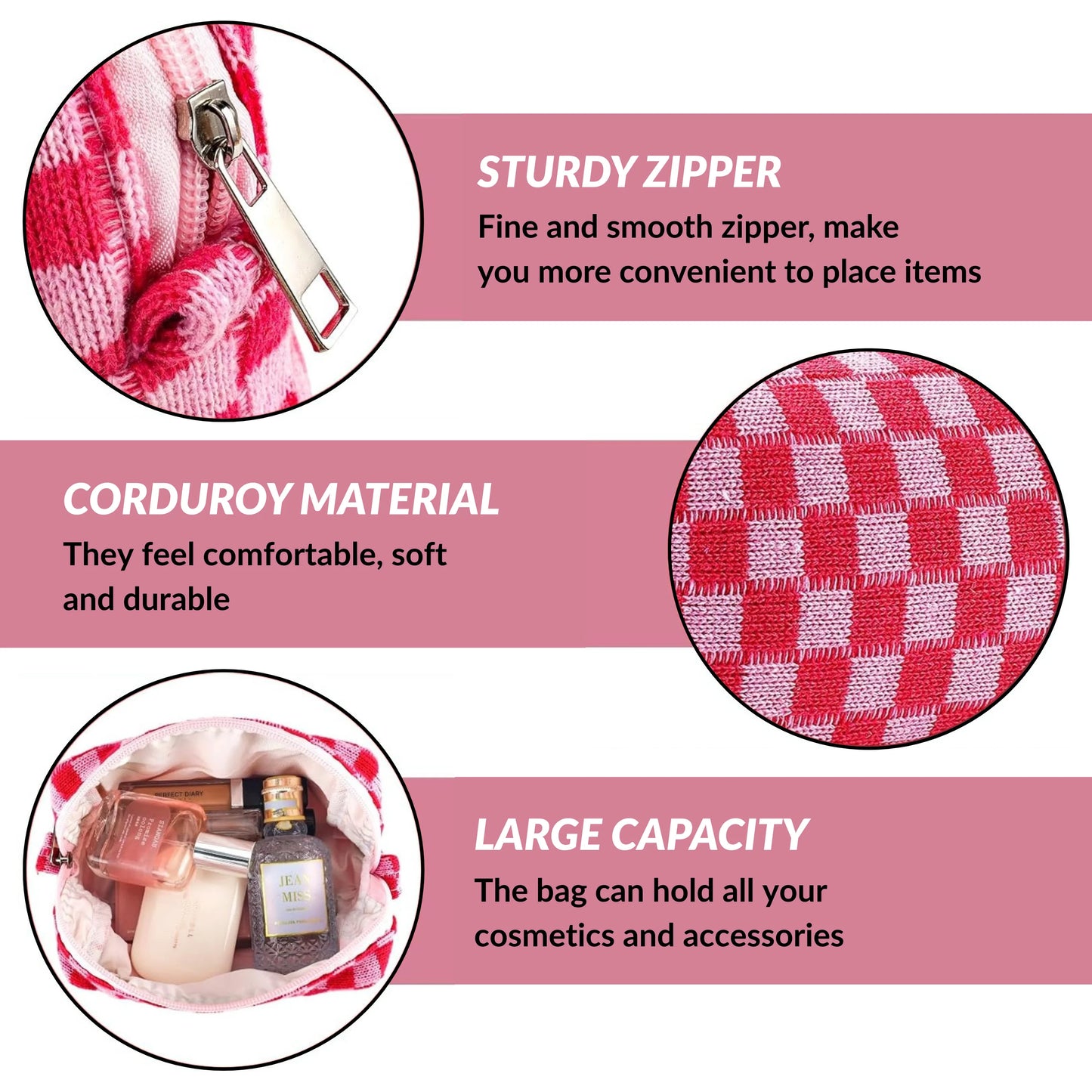 Capri - Checkered Makeup Bag