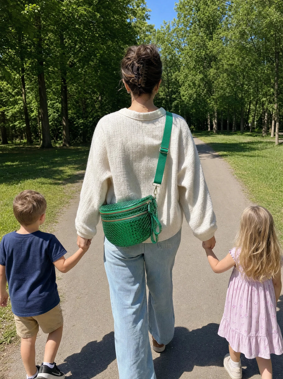 Both Hands Free — and the Strap Fits Every Body