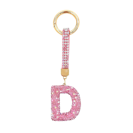 Sparkle Initial – Bag Charm (Pink)