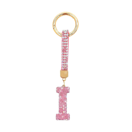 Sparkle Initial – Bag Charm (Pink)