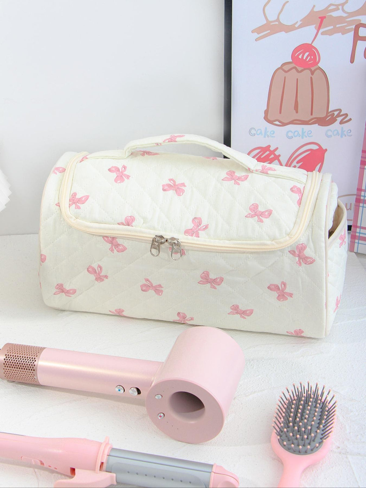 Quilted Hair Tool Organizer Bag