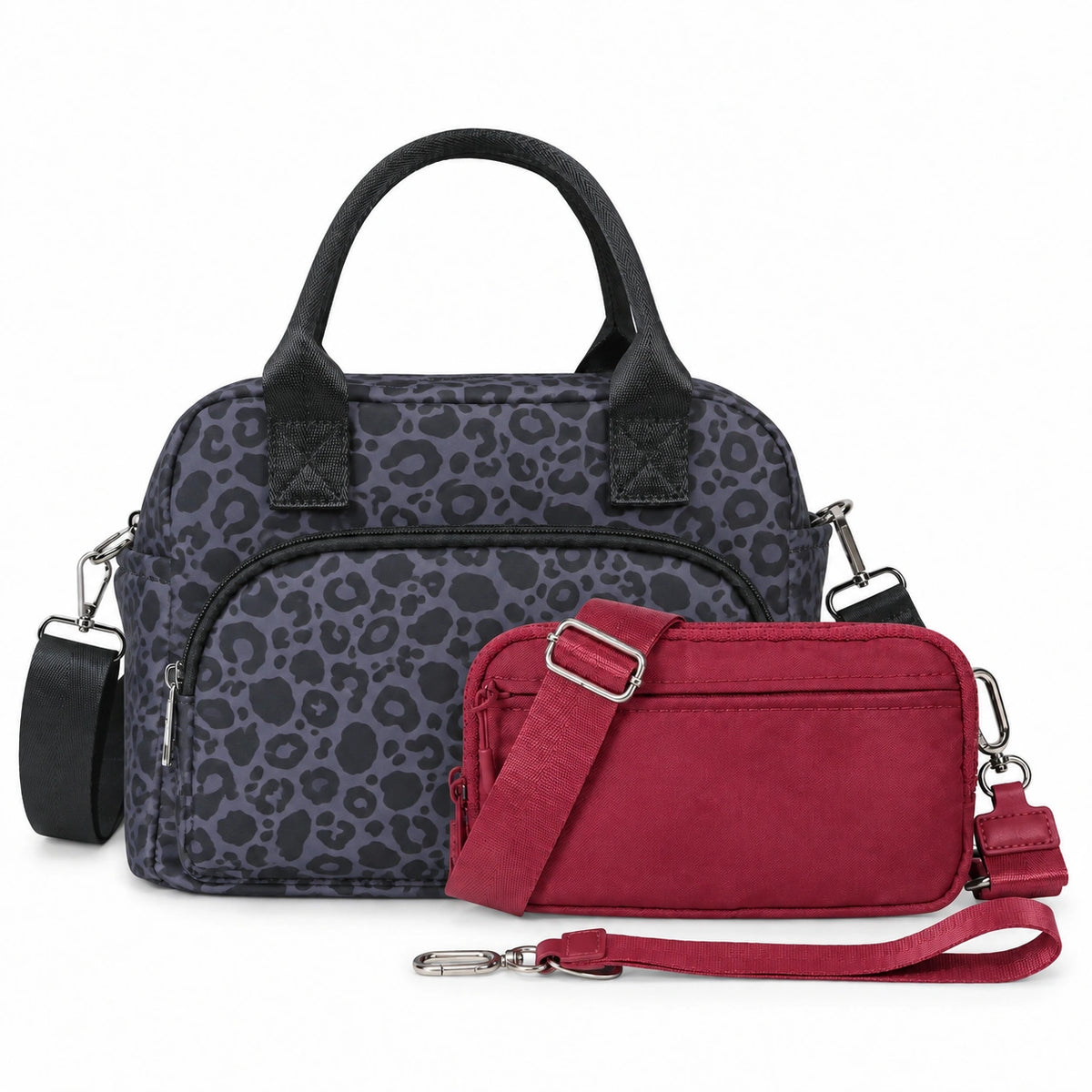 Mealpak + Statshy — Leopard Onyx + Solid Red Wine