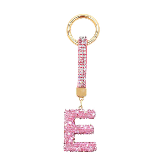 Sparkle Initial – Bag Charm (Pink)