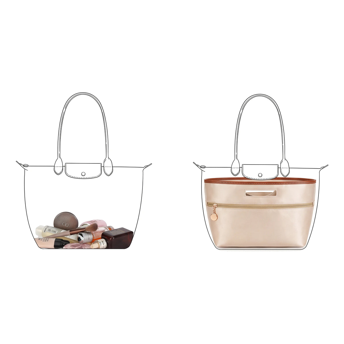 Silky – The Satin Tote Insert – 07-neat-organization