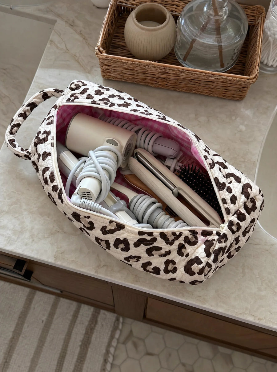 Dryer, Straightener, Curling Iron, Brush — One Pouch, Zipped
