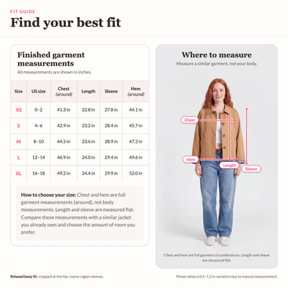 Cropped Trench Coat with Plaid Lining, size chart