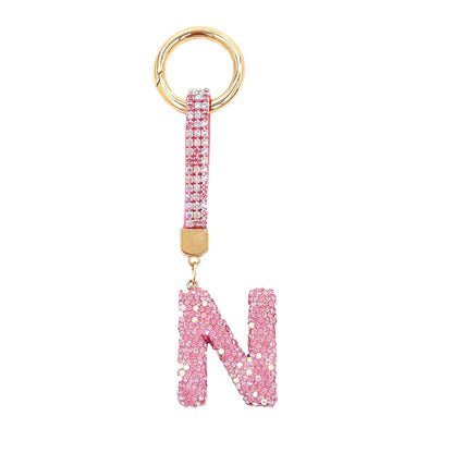 Sparkle Initial – Bag Charm (Pink)