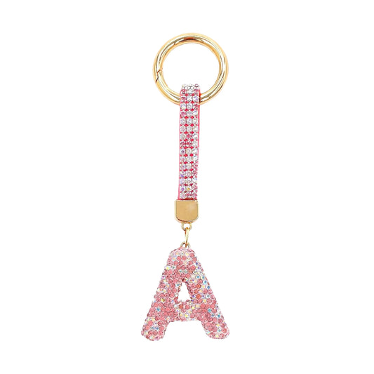 Sparkle Initial – Bag Charm (Pink)